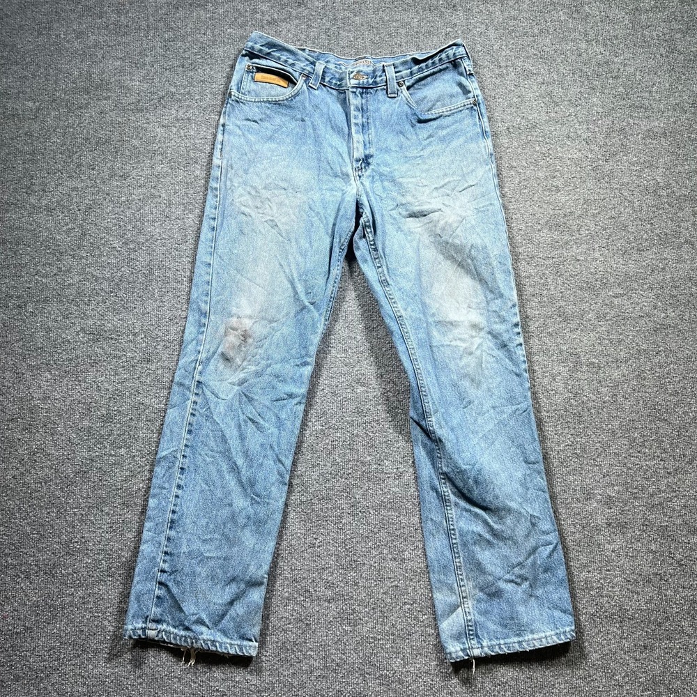 Vintage Texas Straight Jeans Men's 32x31 Blue Cotton Denim Faded Workwear Retro